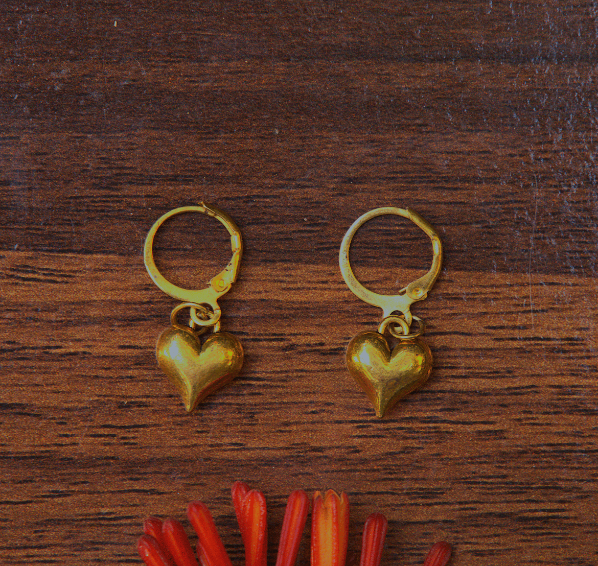 Golden Heart Pearl Charm Set alt